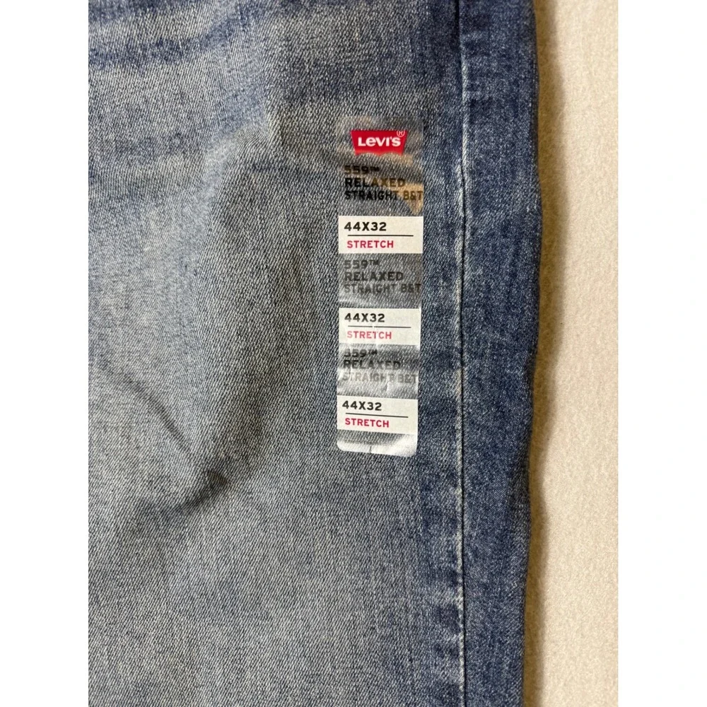 Levis 559 Relaxed Straight Mens Jeans 44x32 Blue NEW Stretch 01559-0086